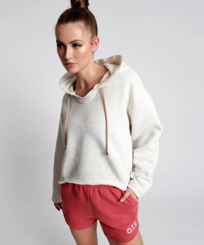 Women One Teaspoon Hoodies And Sweats OTS WHITE MARL VOYAGER HOODY Women One Teaspoon Hoodies And Sweats OTS WHITE MARL VOYAGER HOODY