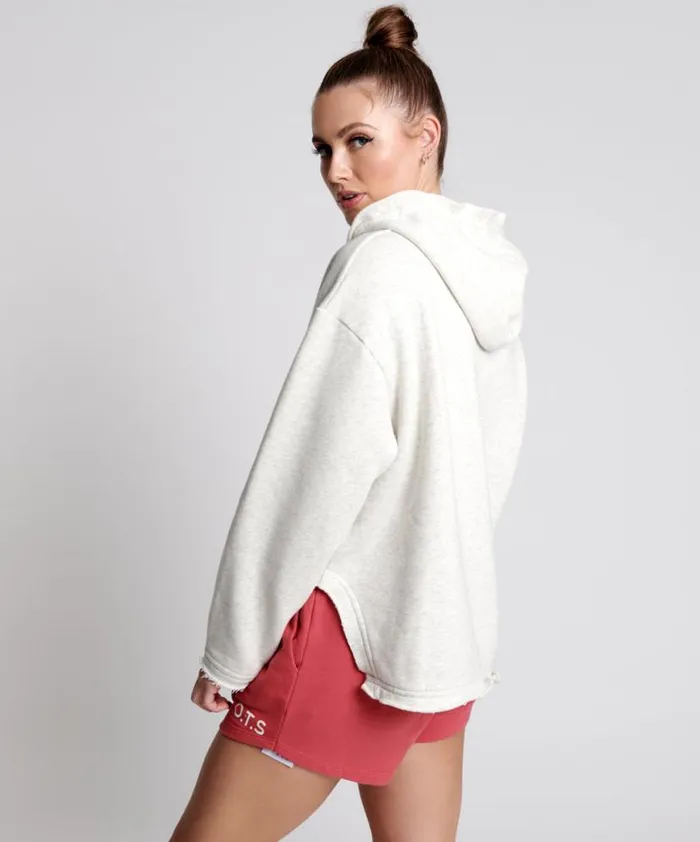 Women One Teaspoon Hoodies And Sweats OTS WHITE MARL VOYAGER HOODY Women One Teaspoon Hoodies And Sweats OTS WHITE MARL VOYAGER HOODY