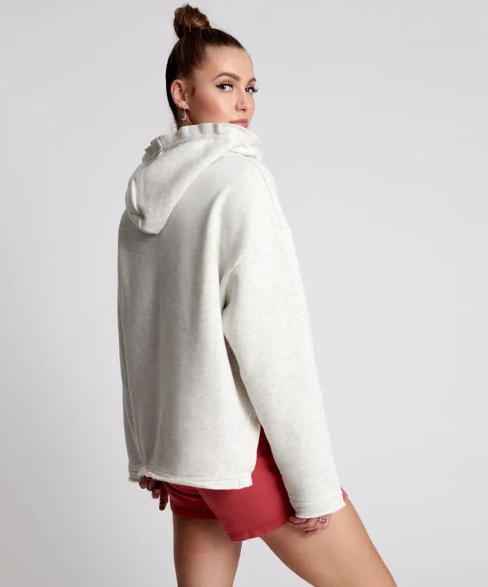 Women One Teaspoon Hoodies And Sweats OTS WHITE MARL VOYAGER HOODY Women One Teaspoon Hoodies And Sweats OTS WHITE MARL VOYAGER HOODY