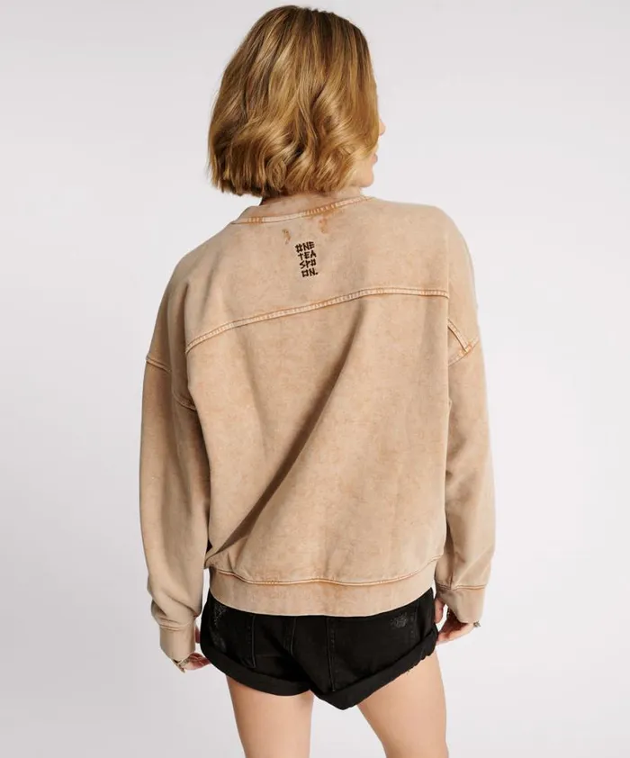 Women One Teaspoon Hoodies And Sweats PEACE RETRO SWEATER Women One Teaspoon Hoodies And Sweats PEACE RETRO SWEATER