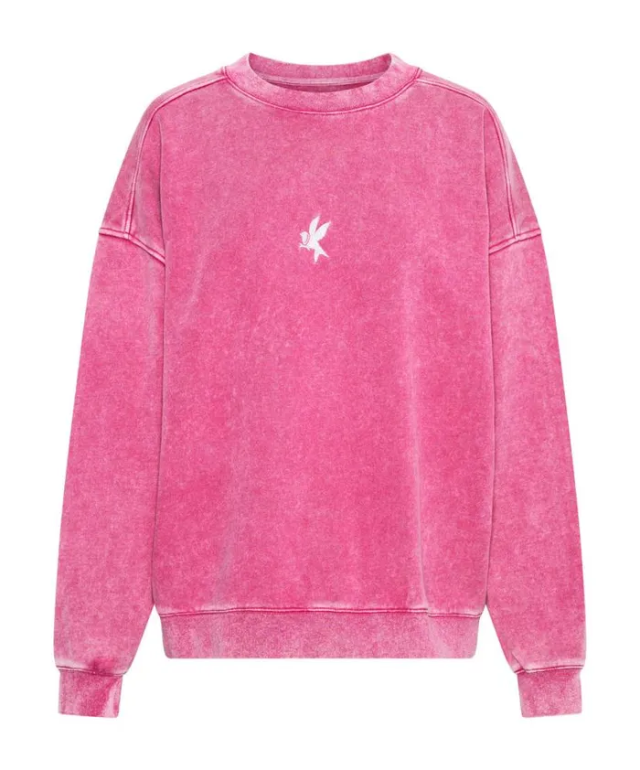 Women One Teaspoon Hoodies And Sweats PINK BOWER BIRD RETRO SWEATER Women One Teaspoon Hoodies And Sweats PINK BOWER BIRD RETRO SWEATER
