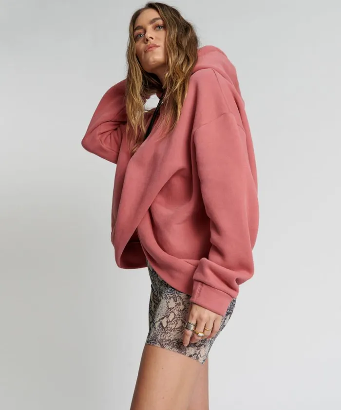Women One Teaspoon Hoodies And Sweats RED VELVET LUXE TWISTED HOODY Women One Teaspoon Hoodies And Sweats RED VELVET LUXE TWISTED HOODY