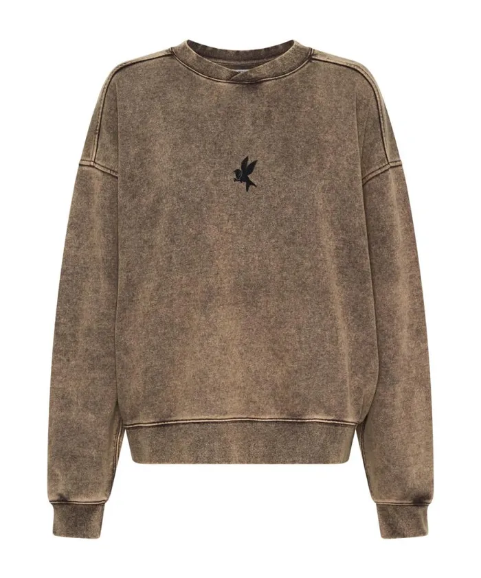 Women One Teaspoon Hoodies And Sweats RUST BOWER BIRD RETRO SWEATER Women One Teaspoon Hoodies And Sweats RUST BOWER BIRD RETRO SWEATER