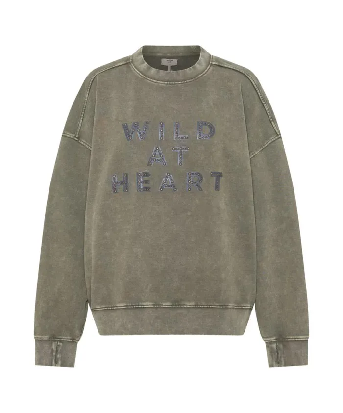 Women One Teaspoon Hoodies And Sweats WILD AT HEART STUDDED RETRO SWEATER Women One Teaspoon Hoodies And Sweats WILD AT HEART STUDDED RETRO SWEATER