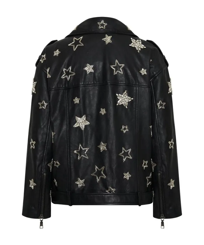 Women One Teaspoon Jackets ALL STAR HAND EMBELLISHED LEATHER JACKET Women One Teaspoon Jackets ALL STAR HAND EMBELLISHED LEATHER JACKET