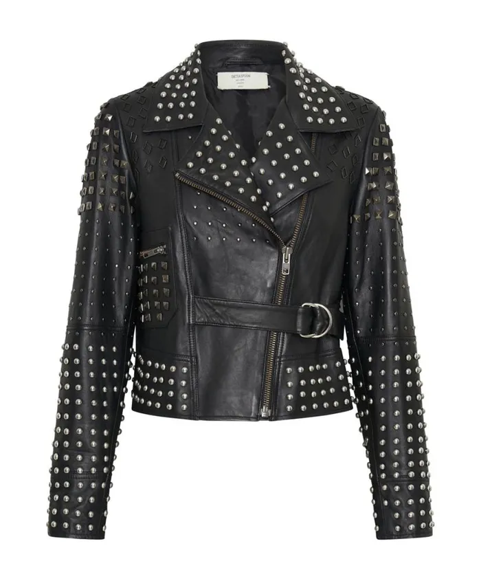 Women One Teaspoon Jackets BLACK DIAMOND STUDDED LEATHER JACKET Women One Teaspoon Jackets BLACK DIAMOND STUDDED LEATHER JACKET