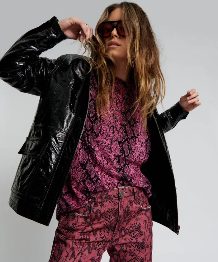 Women One Teaspoon Jackets BLACK OUT PATENT LEATHER JACKET Women One Teaspoon Jackets BLACK OUT PATENT LEATHER JACKET