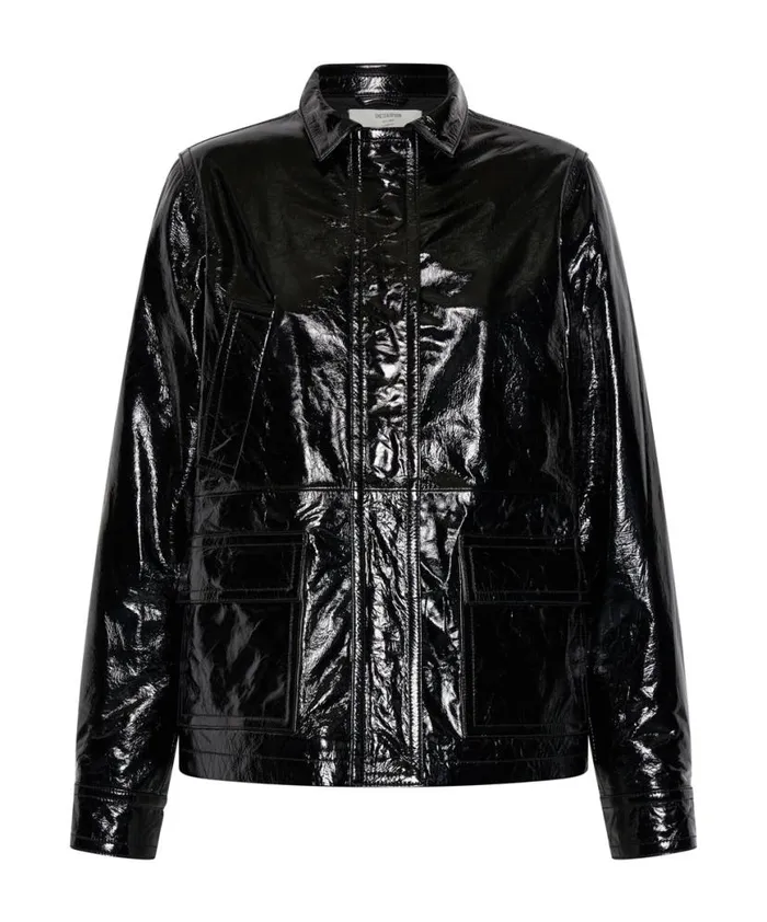 Women One Teaspoon Jackets BLACK OUT PATENT LEATHER JACKET Women One Teaspoon Jackets BLACK OUT PATENT LEATHER JACKET