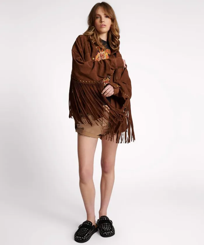 Women One Teaspoon Jackets BLIND FOR LOVE FRINGED DARIA JACKET Women One Teaspoon Jackets BLIND FOR LOVE FRINGED DARIA JACKET