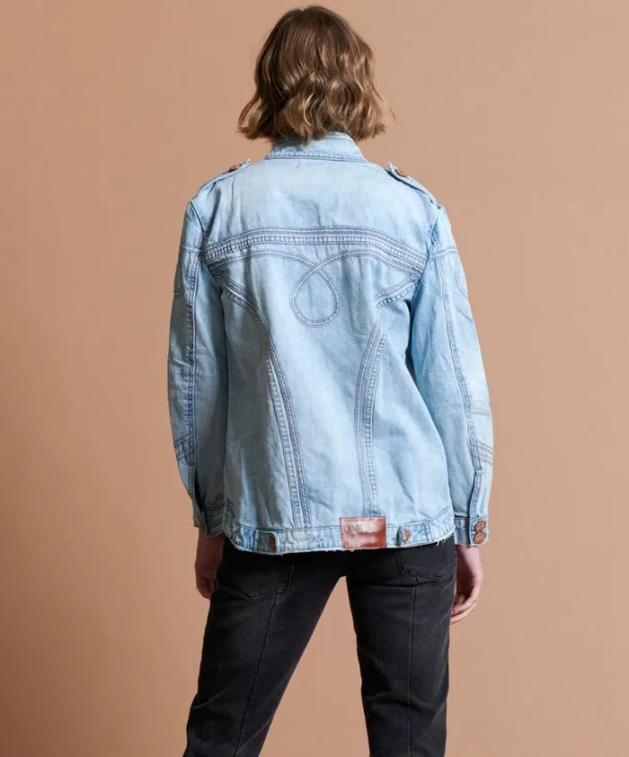 Women One Teaspoon Jackets BLUE HART MILITAIRE JACKET