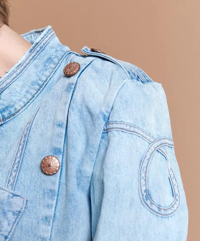 Women One Teaspoon Jackets BLUE HART MILITAIRE JACKET
