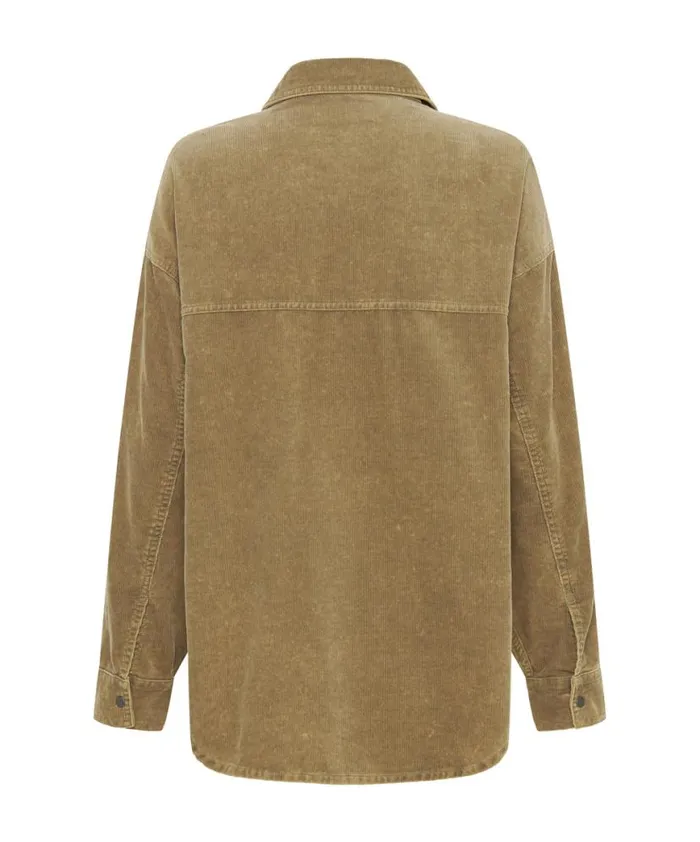 Women One Teaspoon Jackets CAMEL CORDRUOY STUDDED DARIA SHACKET Women One Teaspoon Jackets CAMEL CORDRUOY STUDDED DARIA SHACKET
