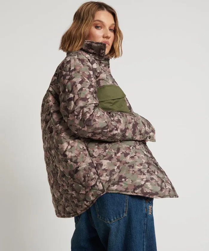 Women One Teaspoon Jackets CAMO QUILTED JACKET Women One Teaspoon Jackets CAMO QUILTED JACKET