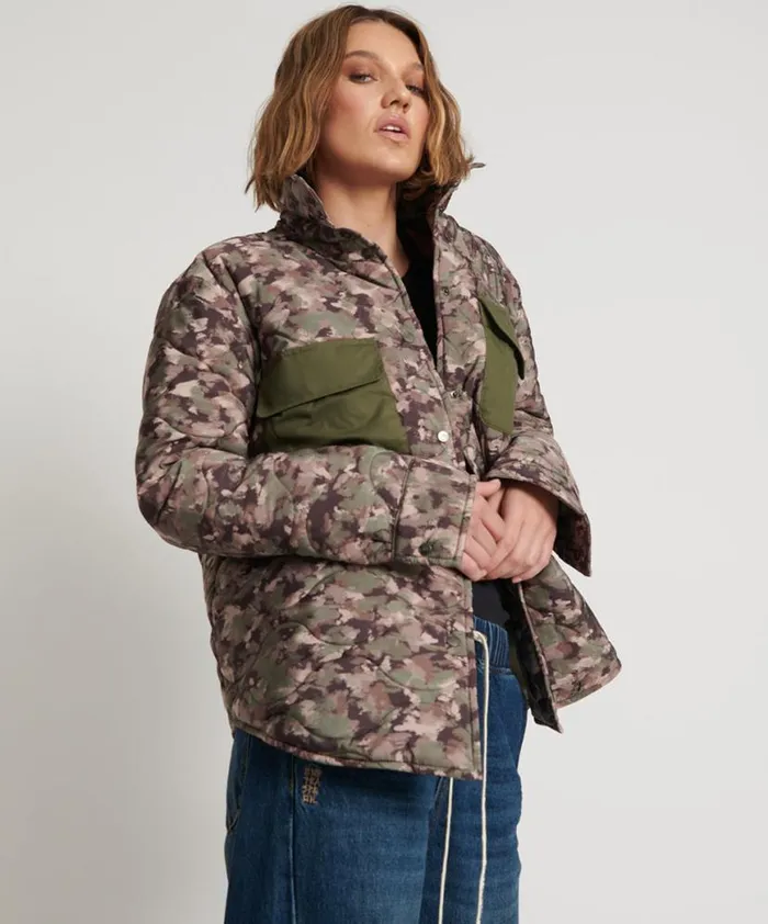 Women One Teaspoon Jackets CAMO QUILTED JACKET Women One Teaspoon Jackets CAMO QUILTED JACKET