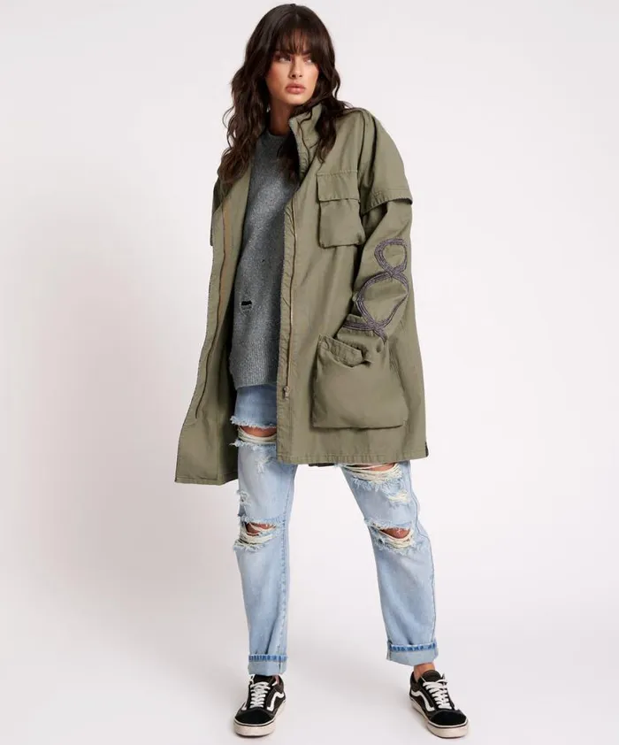 Women One Teaspoon Jackets CARGO THROWOVER JACKET