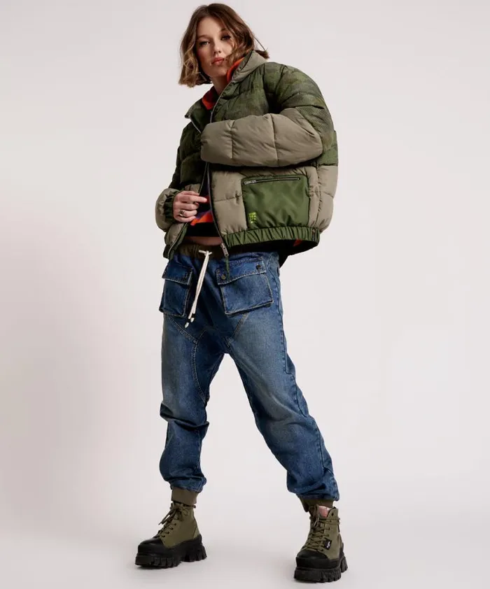 Women One Teaspoon Jackets DIRTEE LOVE CAMO PUFFA JACKET