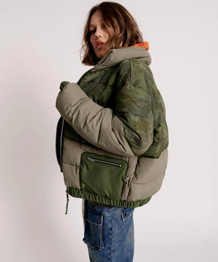 Women One Teaspoon Jackets DIRTEE LOVE CAMO PUFFA JACKET Women One Teaspoon Jackets DIRTEE LOVE CAMO PUFFA JACKET