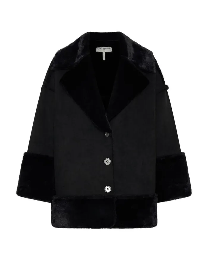 Women One Teaspoon Jackets FAUX SHEARLING AVIATOR COAT Women One Teaspoon Jackets FAUX SHEARLING AVIATOR COAT