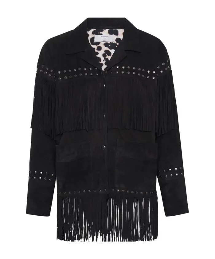 Women One Teaspoon Jackets GOTHIC RODEO FRINGED SUEDE STUDDED JACKET Women One Teaspoon Jackets GOTHIC RODEO FRINGED SUEDE STUDDED JACKET