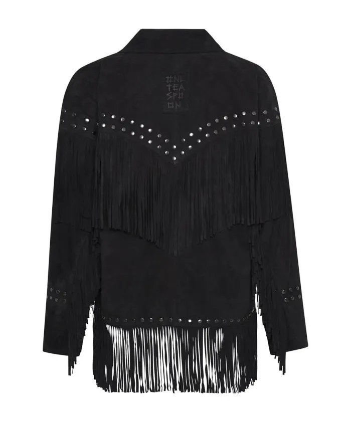 Women One Teaspoon Jackets GOTHIC RODEO FRINGED SUEDE STUDDED JACKET Women One Teaspoon Jackets GOTHIC RODEO FRINGED SUEDE STUDDED JACKET