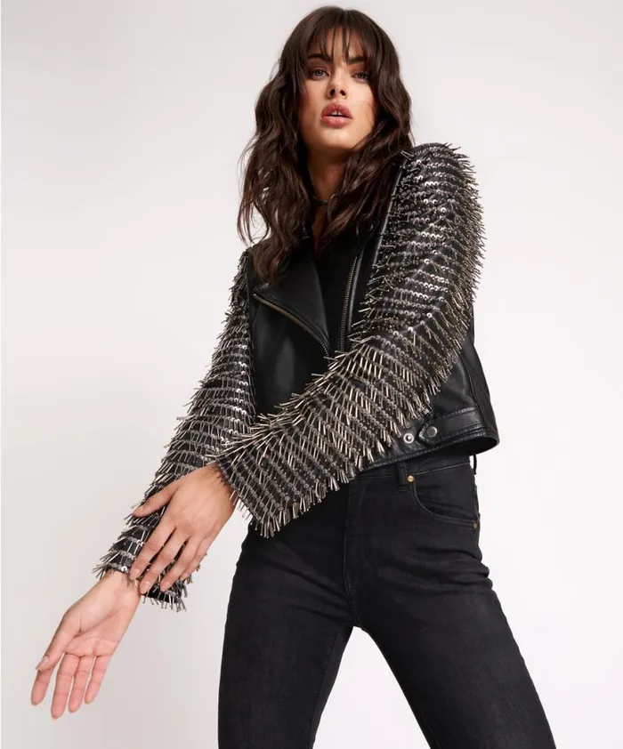 Women One Teaspoon Jackets HELL RAISER MOTO JACKET