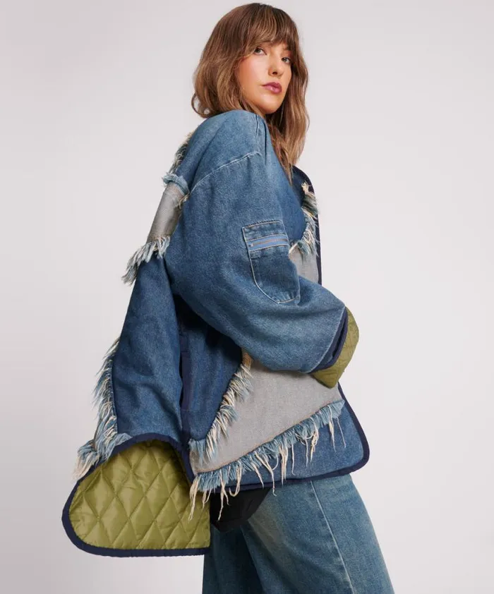 Women One Teaspoon Jackets MEMPHIS LIGHT STAR DENIM WADDED JACKET Women One Teaspoon Jackets MEMPHIS LIGHT STAR DENIM WADDED JACKET