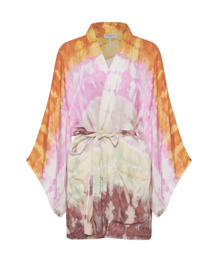 Women One Teaspoon Jackets MIRAGE HAND DYED SATIN KIMONO Women One Teaspoon Jackets MIRAGE HAND DYED SATIN KIMONO