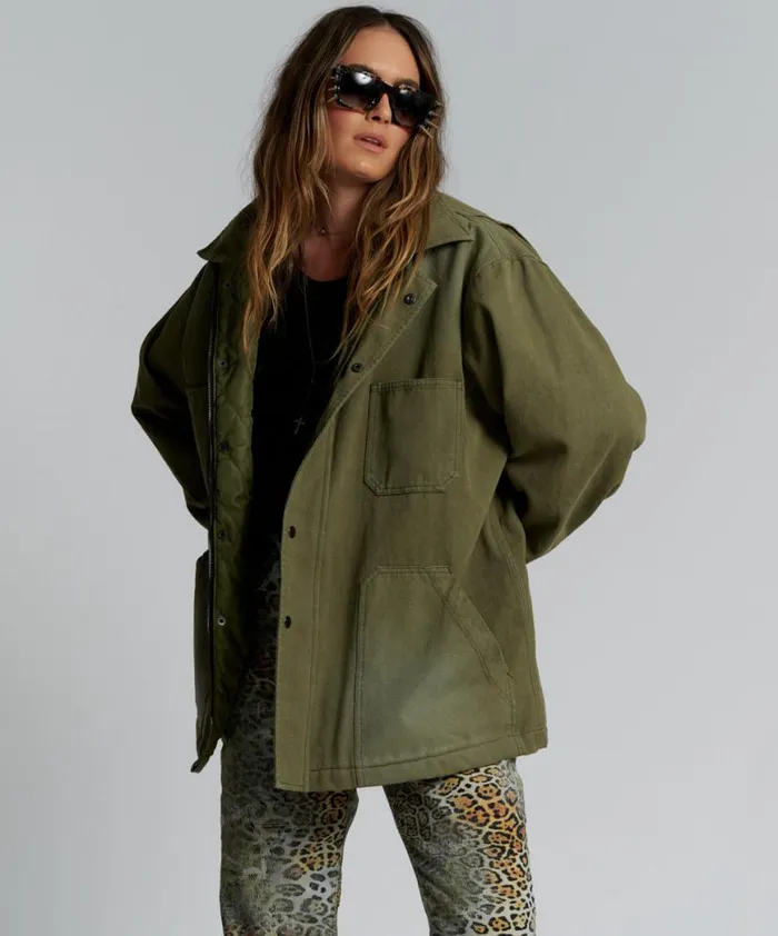 Women One Teaspoon Jackets MY BOYFRIENDS JACKET KHAKI