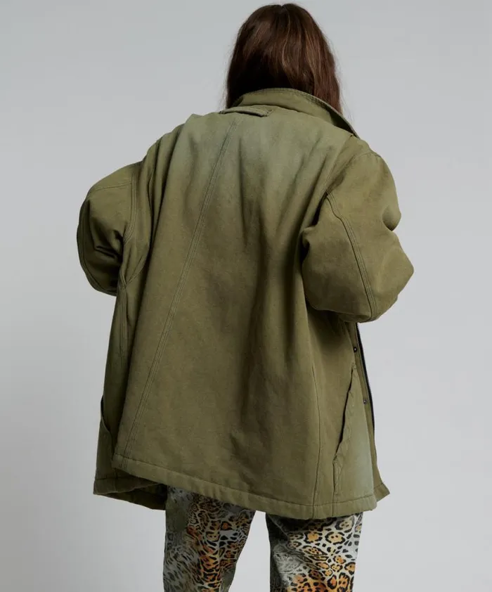 Women One Teaspoon Jackets MY BOYFRIENDS JACKET KHAKI Women One Teaspoon Jackets MY BOYFRIENDS JACKET KHAKI