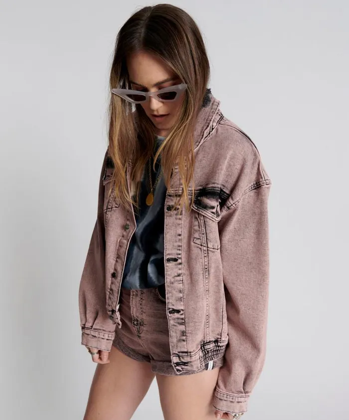 Women One Teaspoon Jackets NIGHT HAZE OVERSIZED DENIM TRUCKER JACKET Women One Teaspoon Jackets NIGHT HAZE OVERSIZED DENIM TRUCKER JACKET