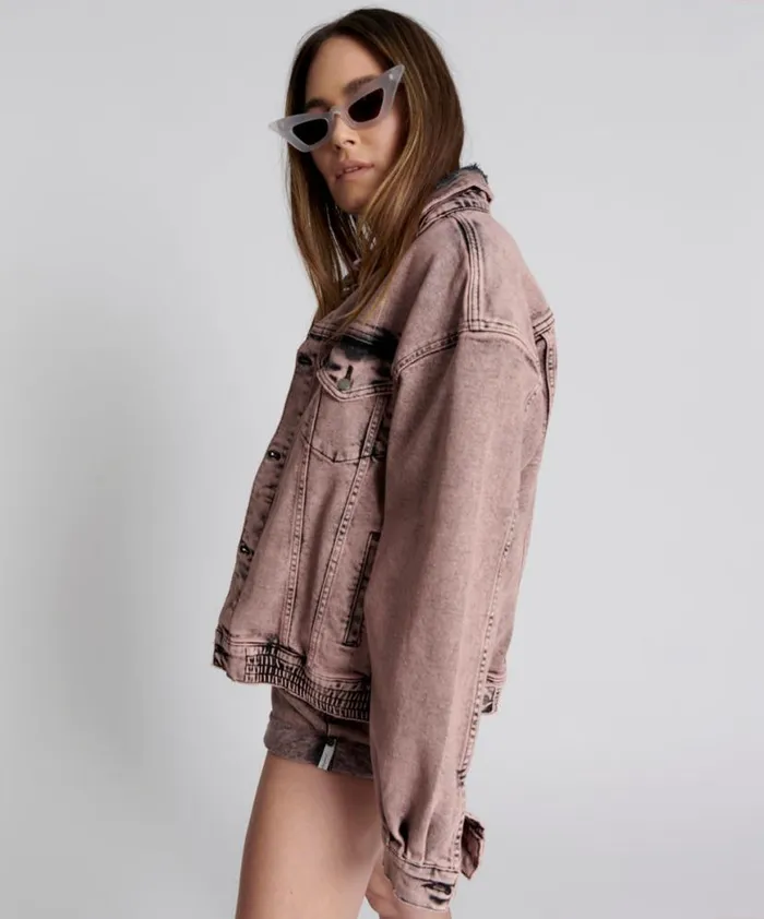 Women One Teaspoon Jackets NIGHT HAZE OVERSIZED DENIM TRUCKER JACKET Women One Teaspoon Jackets NIGHT HAZE OVERSIZED DENIM TRUCKER JACKET