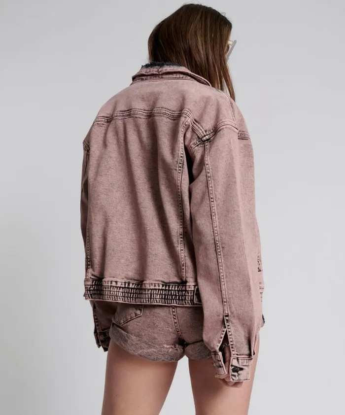Women One Teaspoon Jackets NIGHT HAZE OVERSIZED DENIM TRUCKER JACKET Women One Teaspoon Jackets NIGHT HAZE OVERSIZED DENIM TRUCKER JACKET