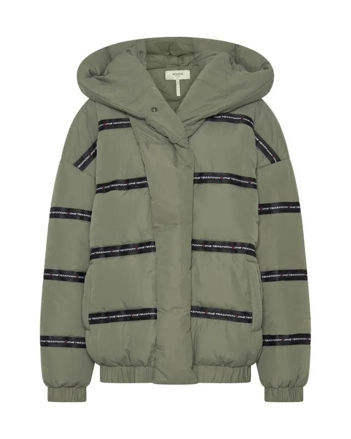 Women One Teaspoon Jackets OT KHAKI PUFFA JACKET Women One Teaspoon Jackets OT KHAKI PUFFA JACKET