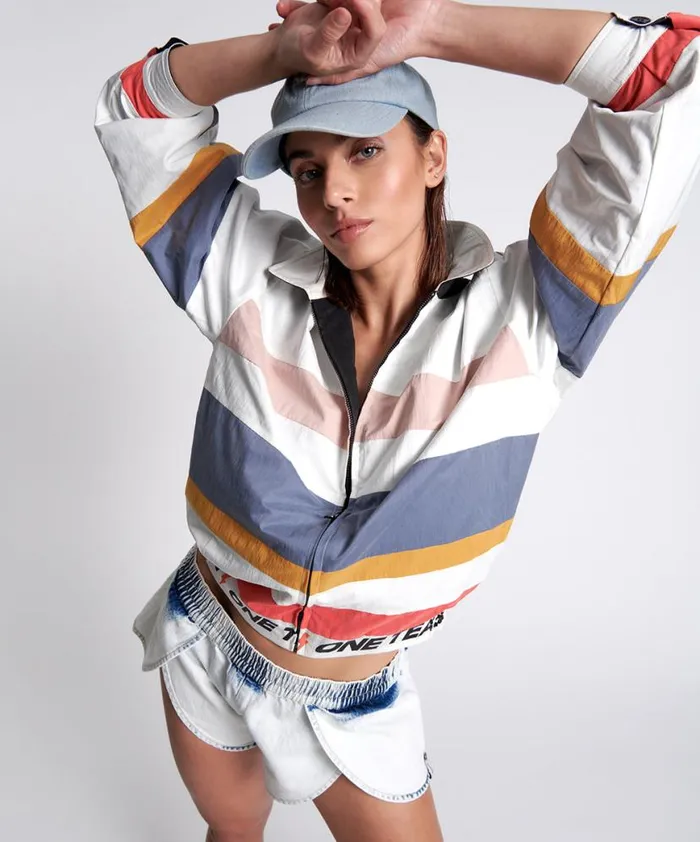 Women One Teaspoon Jackets OTS VELOCITY REVERSIBLE WINDBREAKER JACKET