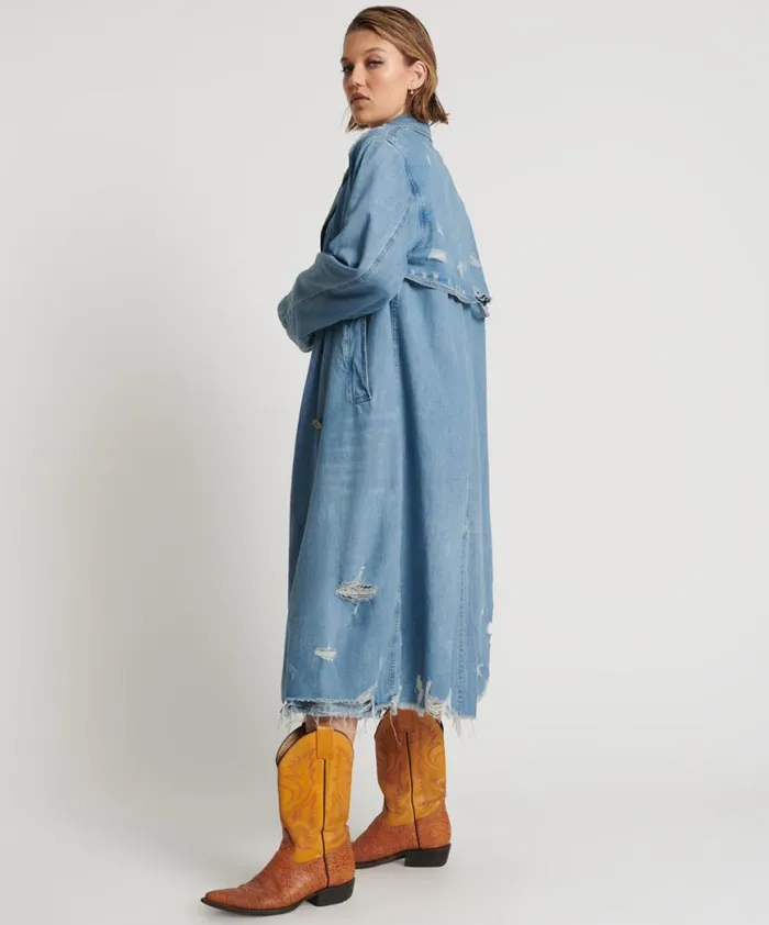 Women One Teaspoon Jackets PACIFICA DENIM TRENCH COAT Women One Teaspoon Jackets PACIFICA DENIM TRENCH COAT