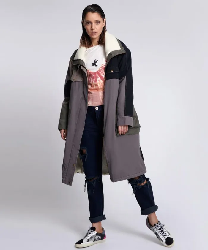 Women One Teaspoon Jackets PATCHWORK UTILITY DEFENDER COAT