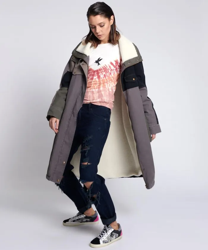 Women One Teaspoon Jackets PATCHWORK UTILITY DEFENDER COAT Women One Teaspoon Jackets PATCHWORK UTILITY DEFENDER COAT