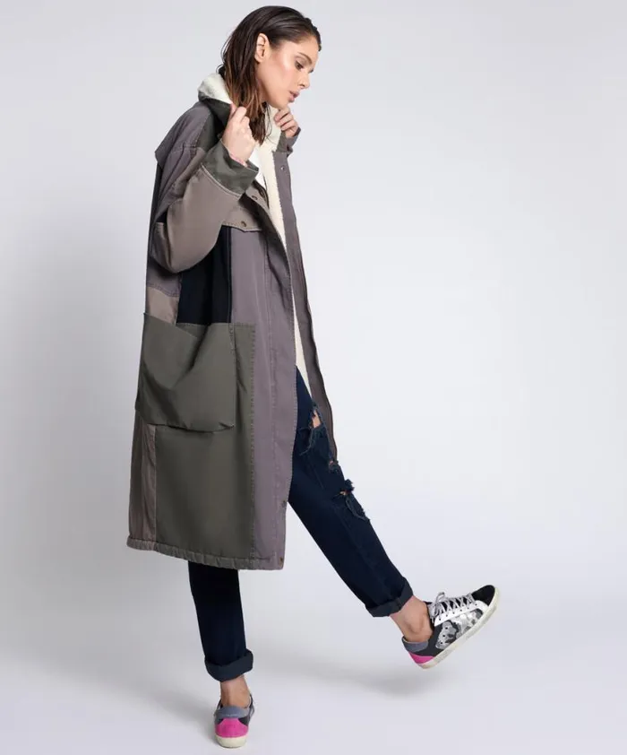 Women One Teaspoon Jackets PATCHWORK UTILITY DEFENDER COAT Women One Teaspoon Jackets PATCHWORK UTILITY DEFENDER COAT
