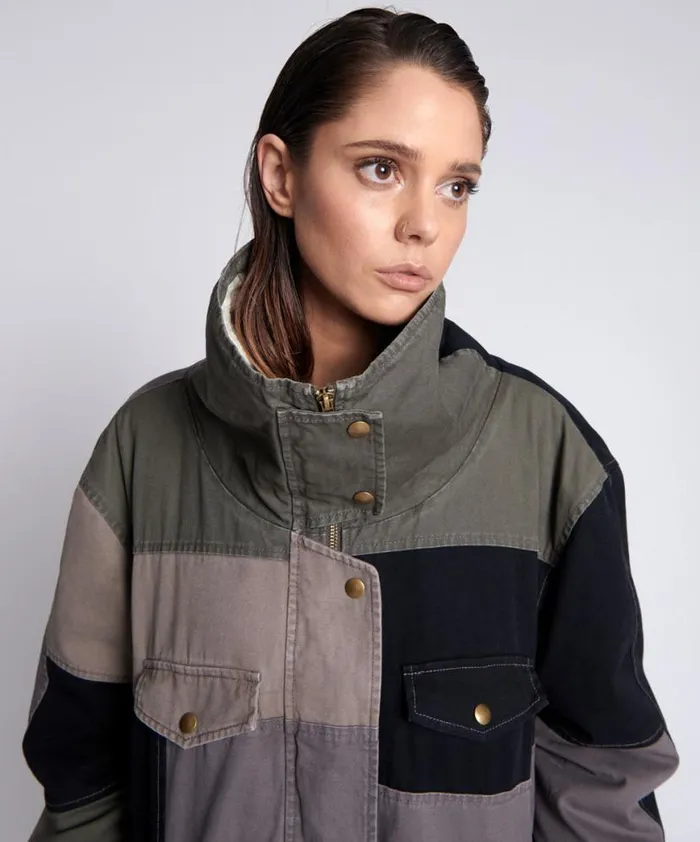 Women One Teaspoon Jackets PATCHWORK UTILITY DEFENDER COAT Women One Teaspoon Jackets PATCHWORK UTILITY DEFENDER COAT