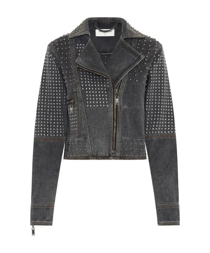 Women One Teaspoon Jackets REBEL REBEL STUDDED DENIM JACKET Women One Teaspoon Jackets REBEL REBEL STUDDED DENIM JACKET