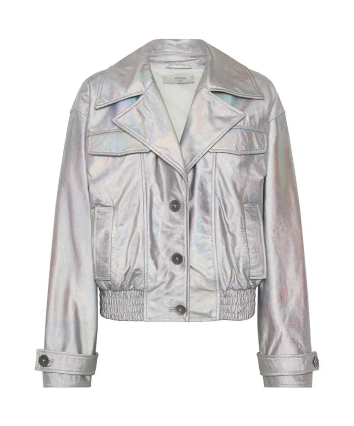 Women One Teaspoon Jackets REVENGE METALLIC LEATHER BOMBER JACKET Women One Teaspoon Jackets REVENGE METALLIC LEATHER BOMBER JACKET