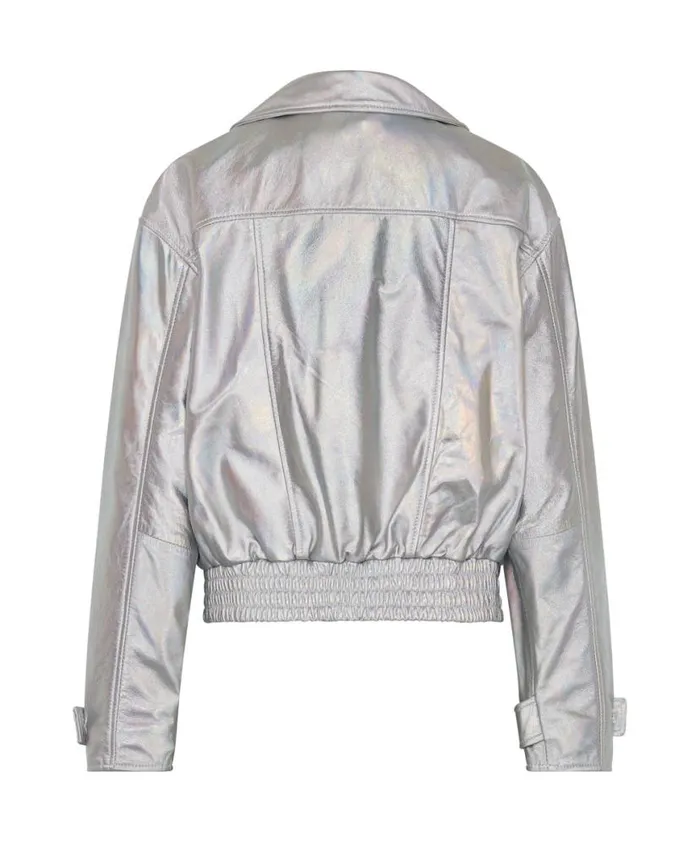 Women One Teaspoon Jackets REVENGE METALLIC LEATHER BOMBER JACKET Women One Teaspoon Jackets REVENGE METALLIC LEATHER BOMBER JACKET