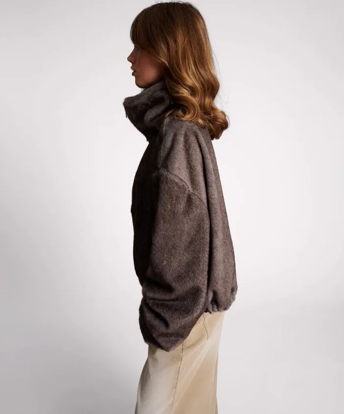 Women One Teaspoon Jackets SAUVAGE FAUX FUR CROPPED PULLOVER JACKET Women One Teaspoon Jackets SAUVAGE FAUX FUR CROPPED PULLOVER JACKET