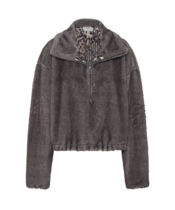 Women One Teaspoon Jackets SAUVAGE FAUX FUR CROPPED PULLOVER JACKET Women One Teaspoon Jackets SAUVAGE FAUX FUR CROPPED PULLOVER JACKET