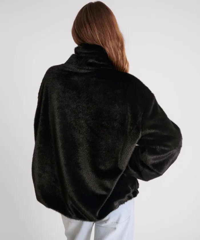 Women One Teaspoon Jackets SAUVAGE FAUX FUR PULLOVER JACKET Women One Teaspoon Jackets SAUVAGE FAUX FUR PULLOVER JACKET