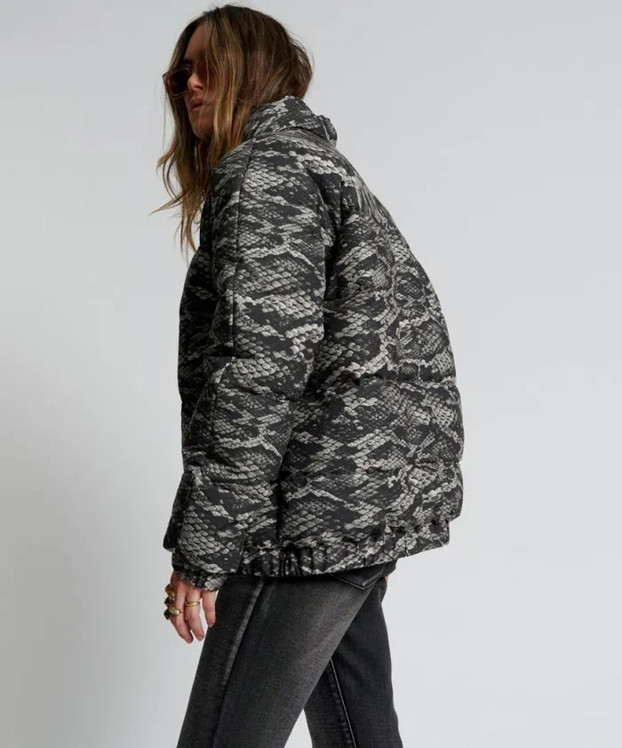 Women One Teaspoon Jackets SNAKED DIRTEE LOVE PUFFA JACKET Women One Teaspoon Jackets SNAKED DIRTEE LOVE PUFFA JACKET