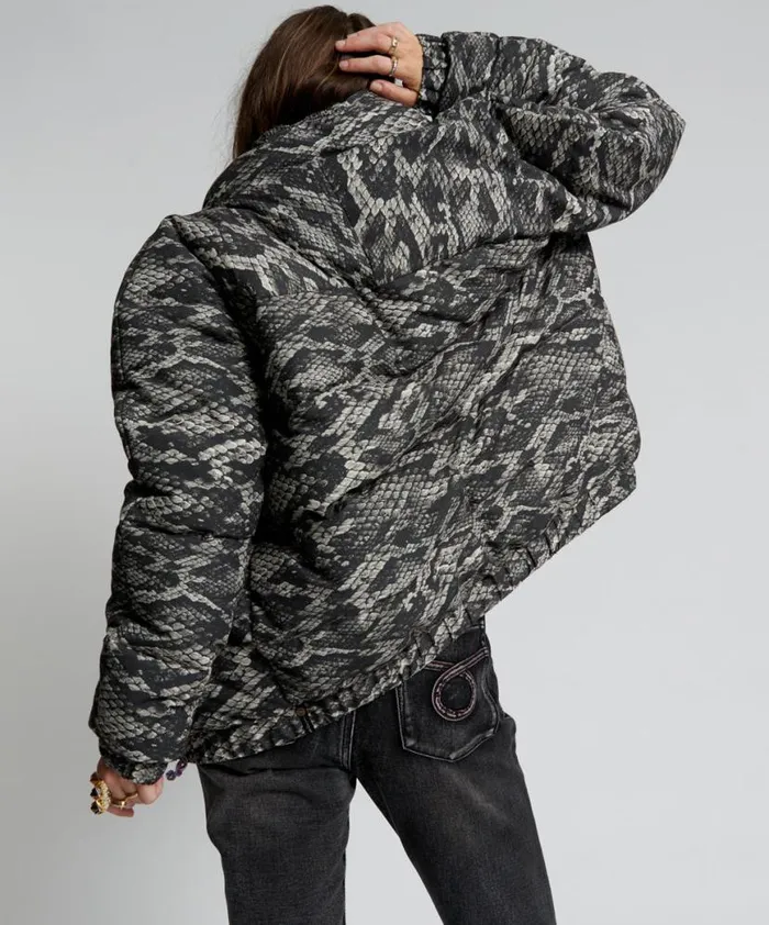 Women One Teaspoon Jackets SNAKED DIRTEE LOVE PUFFA JACKET Women One Teaspoon Jackets SNAKED DIRTEE LOVE PUFFA JACKET