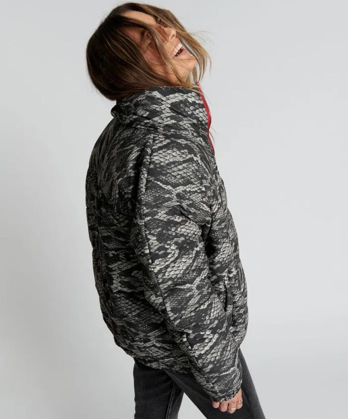 Women One Teaspoon Jackets SNAKED DIRTEE LOVE PUFFA JACKET Women One Teaspoon Jackets SNAKED DIRTEE LOVE PUFFA JACKET