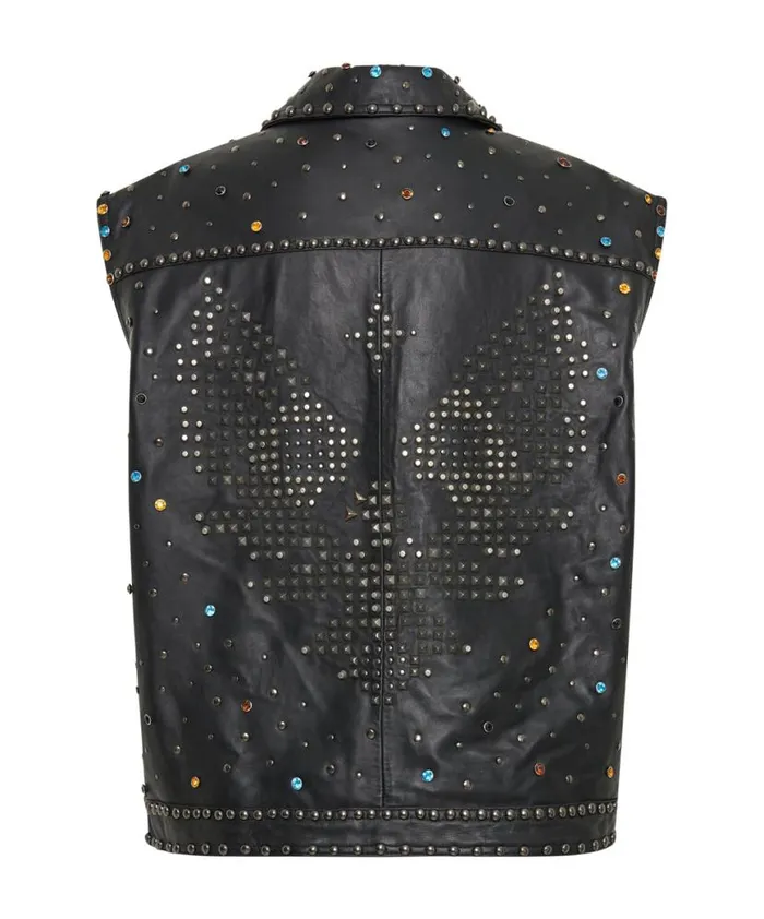 Women One Teaspoon Jackets STUDDED JEWEL LEATHER EAGLE PUNK SLEEVELESS JACKET Women One Teaspoon Jackets STUDDED JEWEL LEATHER EAGLE PUNK SLEEVELESS JACKET
