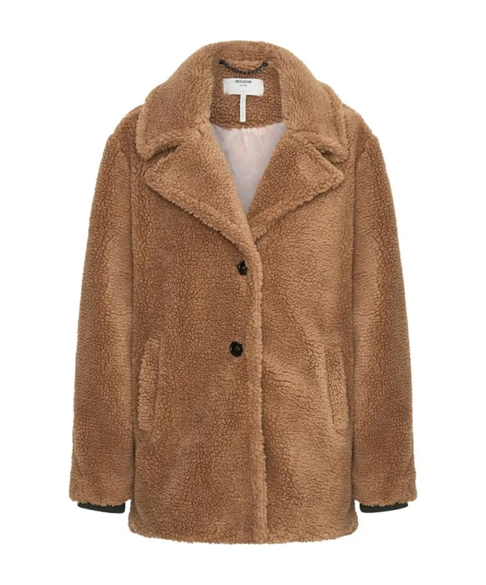 Women One Teaspoon Jackets TAN TEDDY COAT Women One Teaspoon Jackets TAN TEDDY COAT
